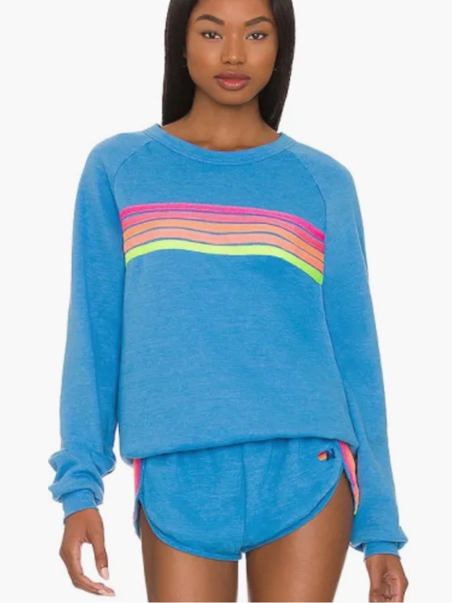 Aviator Nation | 5 Stripe Crewneck Sweatshirt